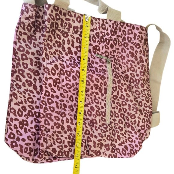 Bath & Body Works Leopard Print Crossbody Tote & Cosmetics Bag Pink Brown - Picture 4 of 9